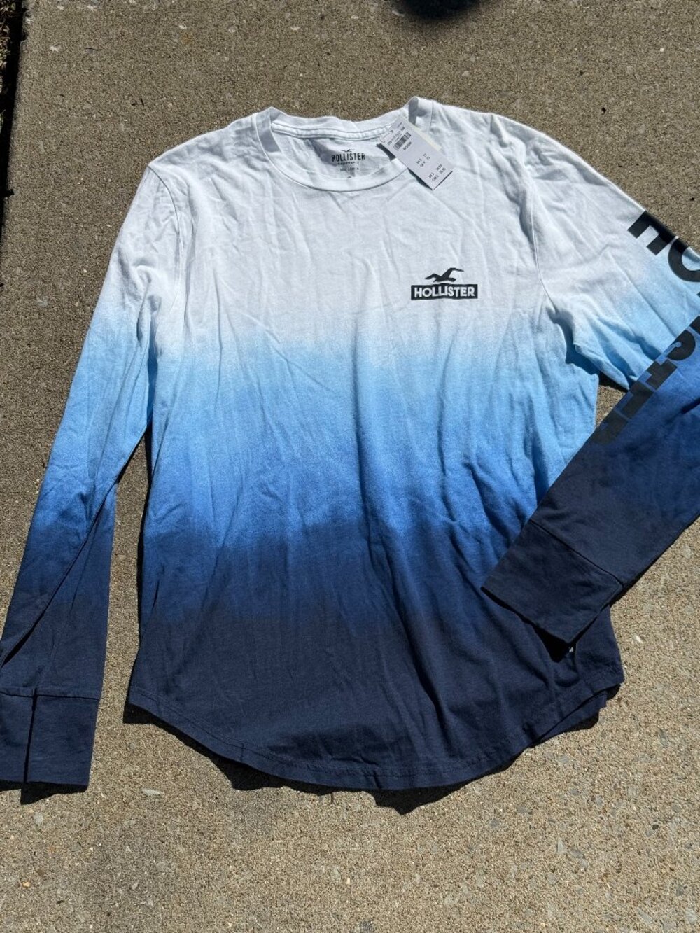 Hollister Mens M Ombre Long Sleeve Shirt NWT Y2K Coastal Skater Streetwear 4343
